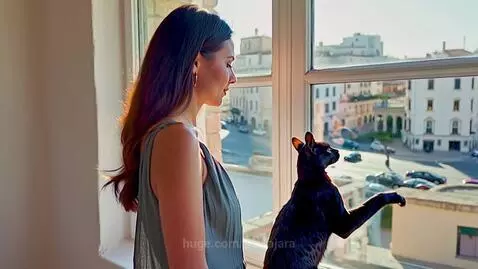 Woman and Cat by xeldajara