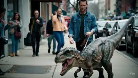 A man walking through London with his pet Velociraptor 😂 by megablastoiz