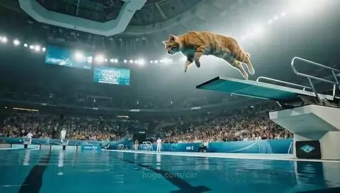 Olympic Athlete Cats! by car