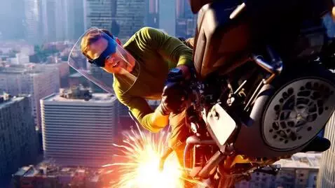Mechanic on a flying motorcycle by kerrick89