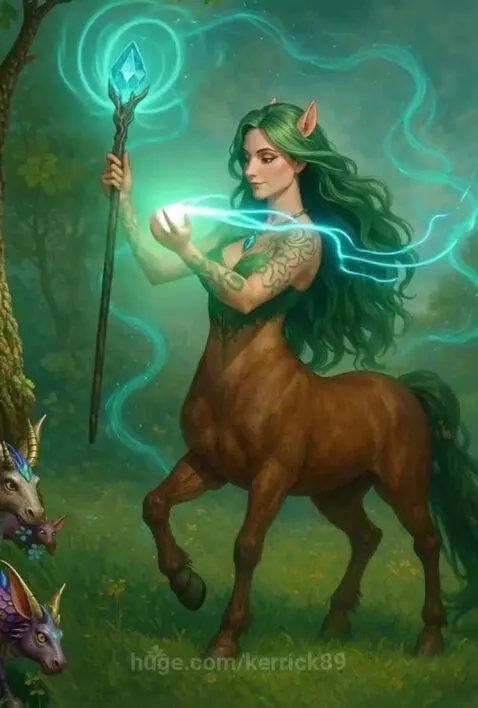 Centaur sorceress in forest by kerrick89