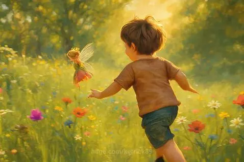 Boy playing with fairy by kerrick89