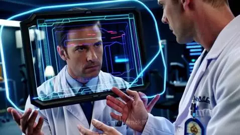 Doctor with neon interface by kerrick89