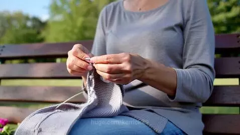 Woman with knitting needles by kerrick89