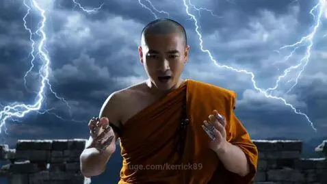 Monk praying to lightning by kerrick89