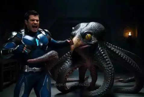 Android girl saves man from octopus monster by kerrick89