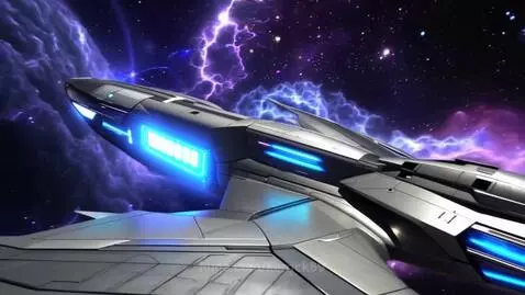 Spaceship soaring through the cosmos by kerrick89