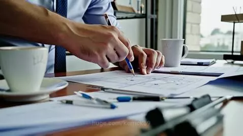 Engineer studying blueprints by kerrick89