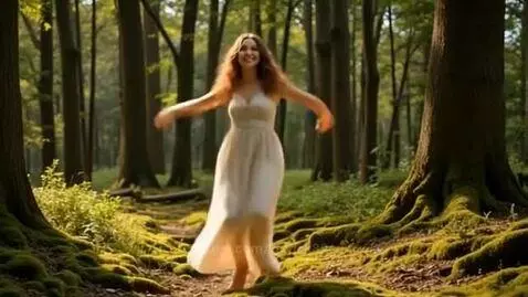 Woman dancing in forest by kerrick89