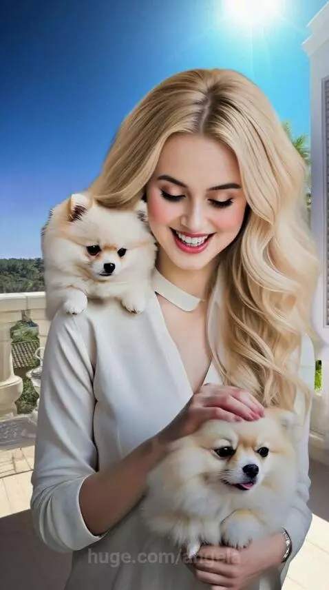 The girl with the dogs by angela