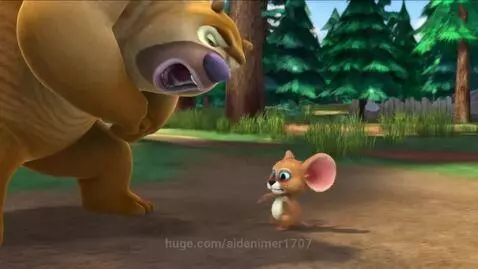 A bear and a mouse playing by aidenimer1707
