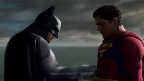 Batman touching superman by aidenimer1707