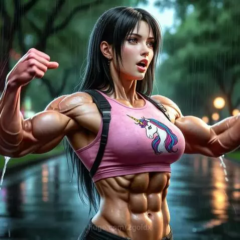 Tifa Lockhart flexing by 2goldx