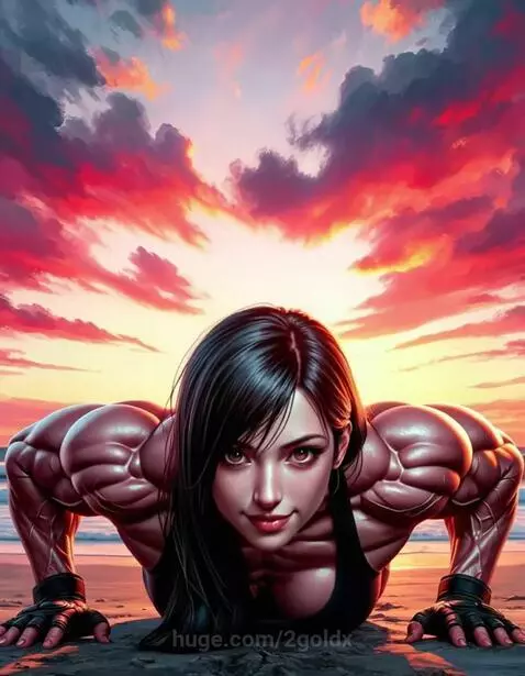 Tifa Lockhart Push-Ups by 2goldx
