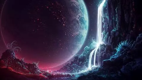 Alien World | Cosmos Waterfall Galaxy by devilcloud