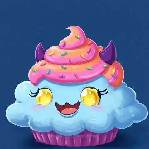 Happy Demon Cupcake by devilcloud