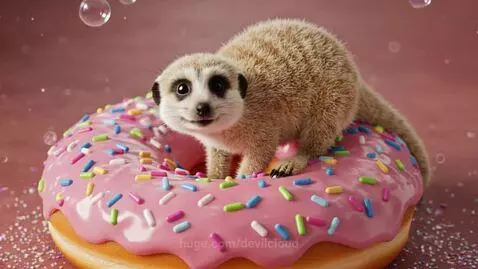 Meerkat loves donuts! by devilcloud