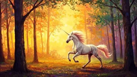 Beautiful Painted Unicorn In A Golden Autumn Forest Fantasy ... by devilcloud