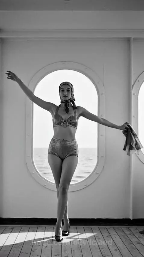 Vintage Swimwear Fashion Photoshoot Editorial Cruise Short by devilcloud