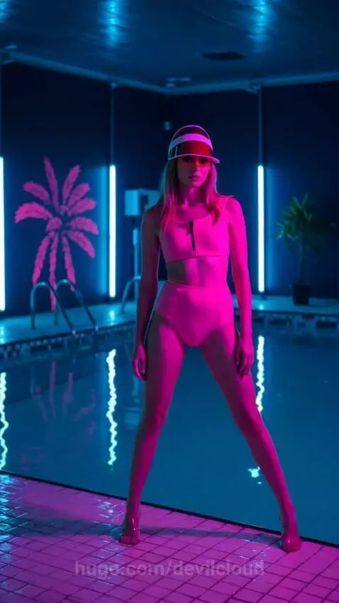 80s Retro Pool Party Fashion Photoshoot by devilcloud