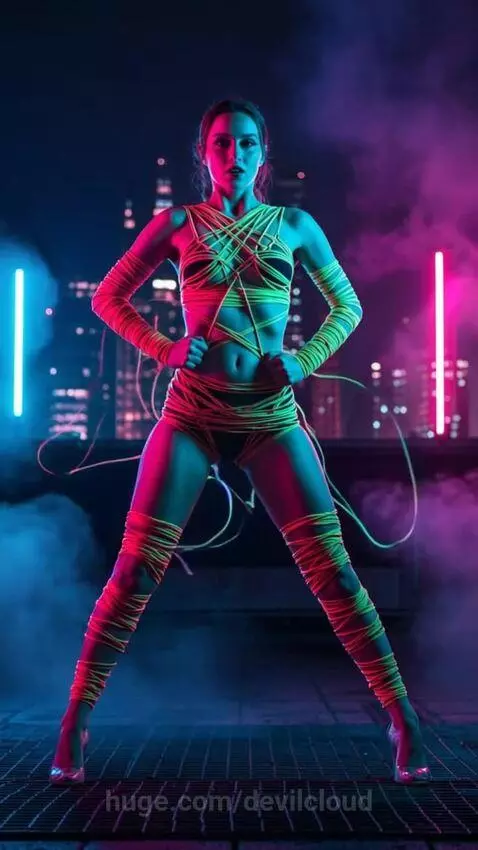 Neon String Fashion Show by devilcloud