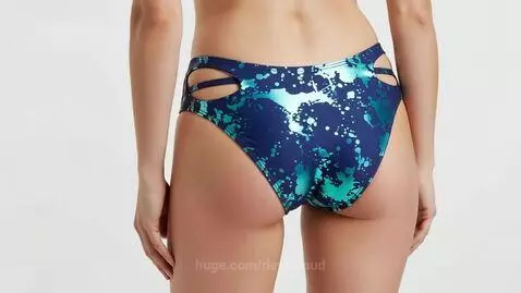 Blue Teal Splash Swimsuit Design by devilcloud