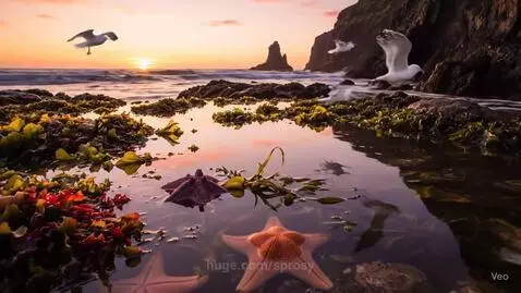 Starfish and sunset by sprosy