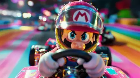 Mario Bros, goes at full speed in the rainbow race by guicastellanos