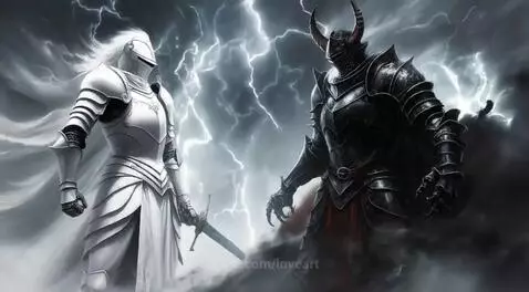 The battle of good and evil by loveart