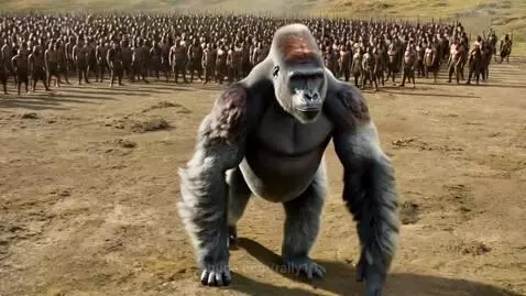 Gorilla is intimidated by over 100 men! by rally10