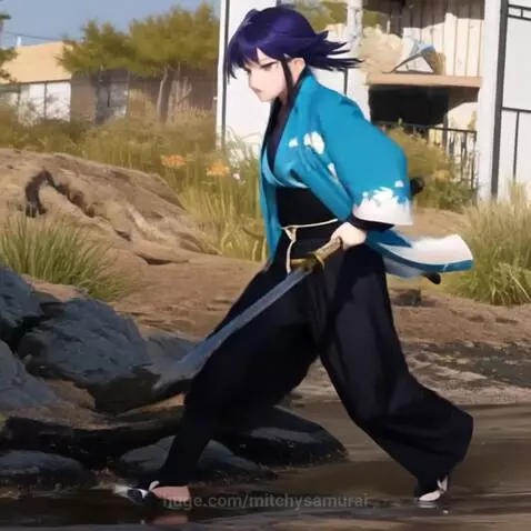 Samurai girl Shinsengumi fights by mitchysamurai