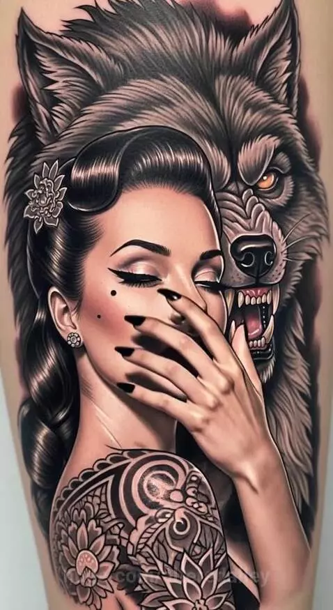 Wolf Tattoo from Tattoo Metaverse. Go to Altered Alley. 🐰🕳️ by alteredalley