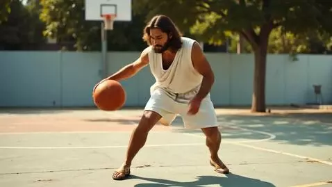 Jesus playing basketball by wowstarrr1992