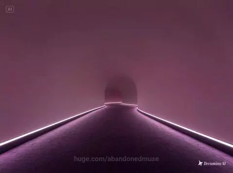 A viewer's perspective moving through a surreal, evolving liminal space with reflections and changing architecture.