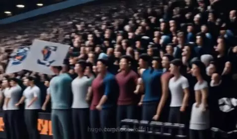 both teams are warming up and so is the crowd by lonewolfd1