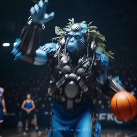 blue team warming up by passing and shooting some hoops by lonewolfd1