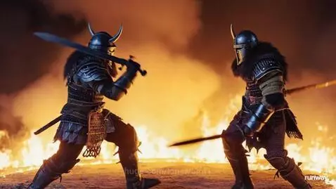 Two vikings sparring by lonewolfd1