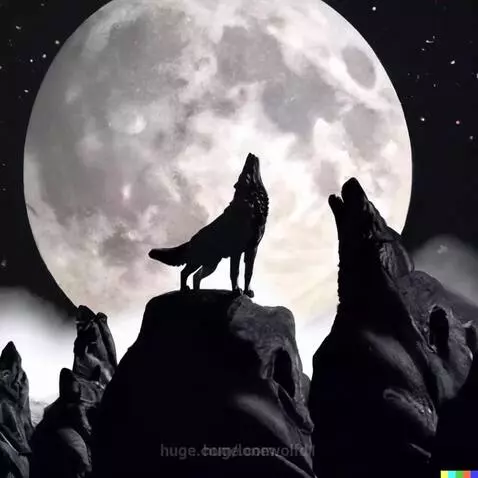 Wolves howling at the moon by lonewolfd1