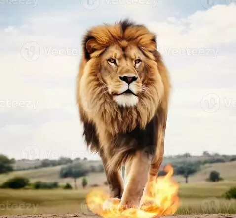 Firey lion by lonewolfd1