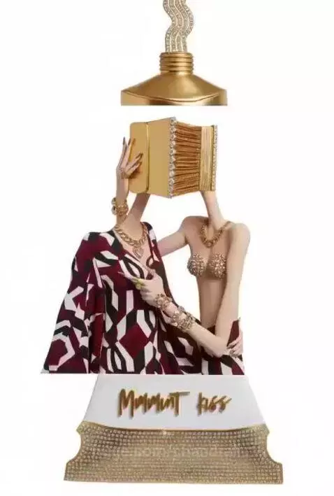 Gold brushes in a luxury jewelry boutique by chandrali