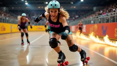 Roller Girl girl Jamming through the fire!! by lorthavemarci