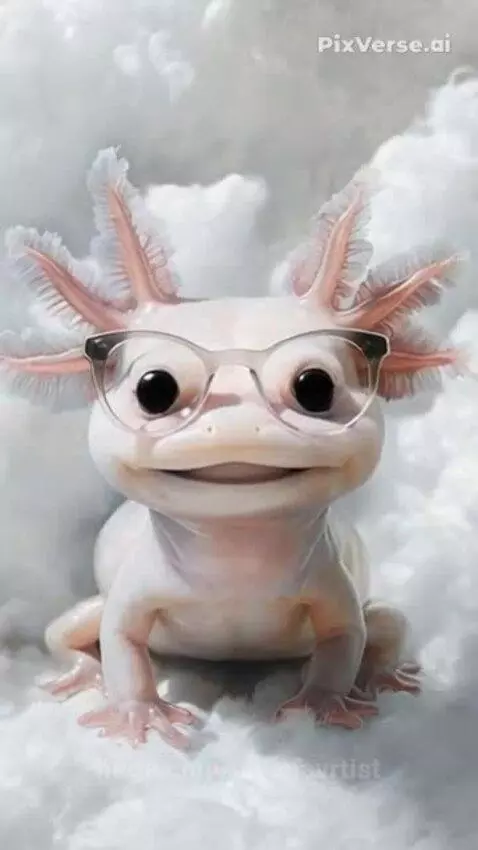 Axolotl Smile: Pure Underwater Joy by ulyanavrtist
