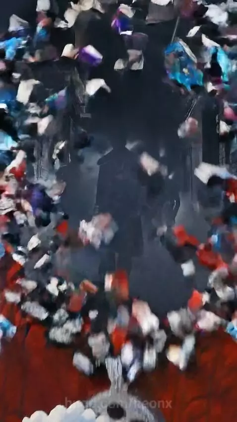 Anthropomorphic polar bear in sunglasses and chains, then a group in futuristic outfits in a smoky alley with neon signs.