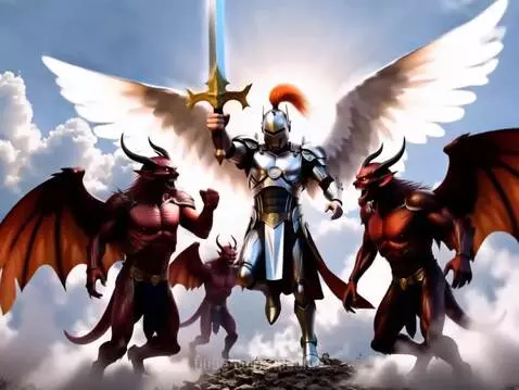 The Angel shows his power thru the light of God! They try to... by dnaelite