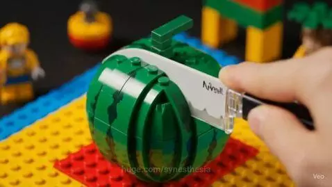 Watermelon Lego Slice by synesthesia