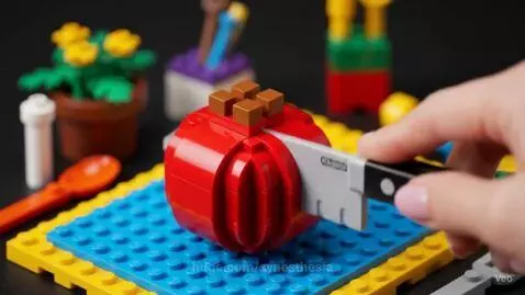 Lego Pomegranate Slice by synesthesia