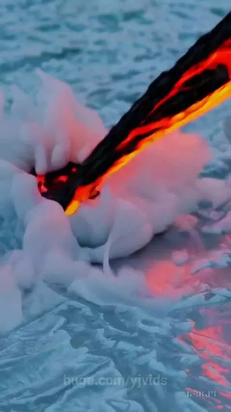 Satisfying video of lava getting poured on ice. by yjvids