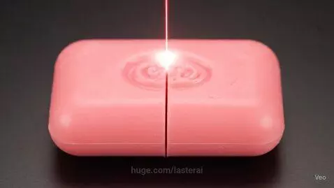 Laser cutter cutting through soap by lasterai