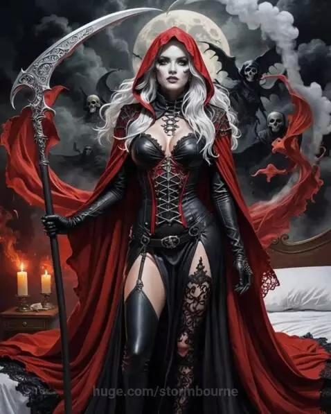 Preparing for the video of my song Kiss of the Reaper by stormbourne