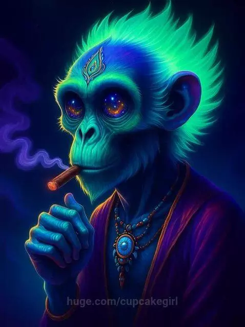 Psychedelic Primate by cupcakegirl